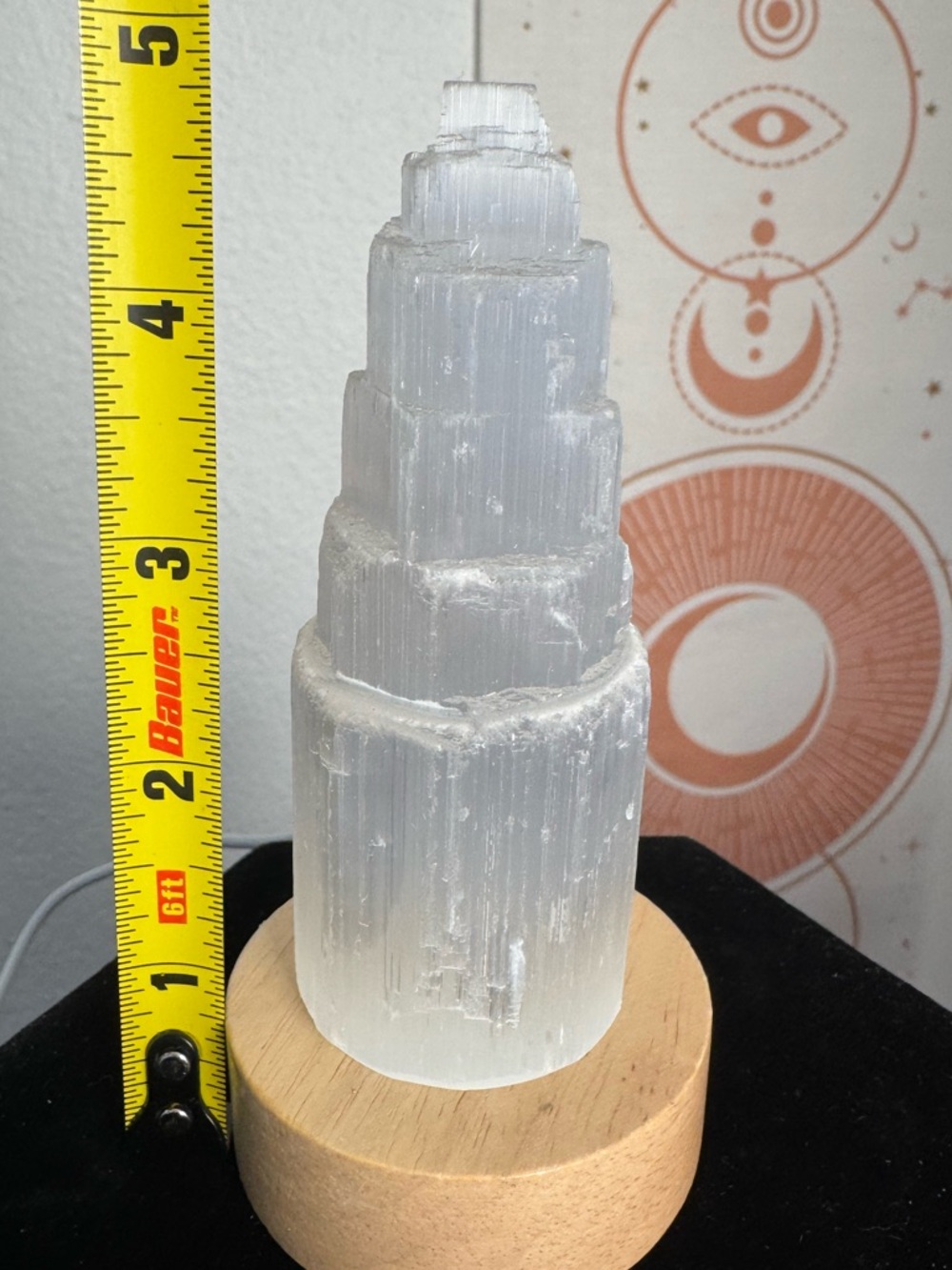 Selenite Tower With Light Base - Picture 2 of 5